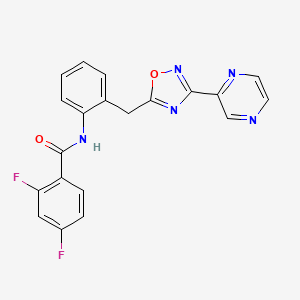 2,4-difluoro-N-(2-((3-(pyrazin-2-yl)-1,2,4-oxadiazol-5-yl)methyl)phenyl)benzamide