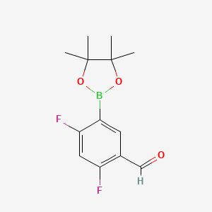 molecular formula C13H15BF2O3 B2988327 2,4-二氟-5-甲酰基苯基硼酸频哪醇酯 CAS No. 2129629-03-2