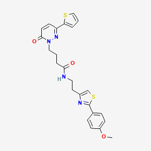 N-(2-(2-(4-methoxyphenyl)thiazol-4-yl)ethyl)-4-(6-oxo-3-(thiophen-2-yl)pyridazin-1(6H)-yl)butanamide