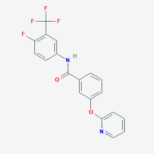 molecular formula C19H12F4N2O2 B2988331 N-(4-fluoro-3-(trifluoromethyl)phenyl)-3-(pyridin-2-yloxy)benzamide CAS No. 1797644-07-5