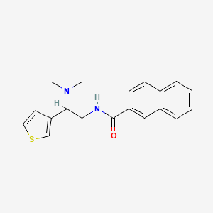 molecular formula C19H20N2OS B2988333 N-(2-(二甲基氨基)-2-(噻吩-3-基)乙基)-2-萘酰胺 CAS No. 946373-64-4
