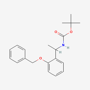 molecular formula C20H25NO3 B2988339 tert-Butyl N-{1-[2-(benzyloxy)phenyl]ethyl}carbamate CAS No. 2140326-53-8