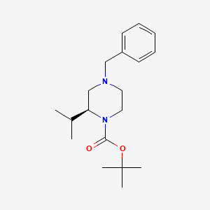 molecular formula C19H30N2O2 B2988340 tert-Butyl (2S)-4-benzyl-2-isopropyl-piperazine-1-carboxylate CAS No. 674791-99-2