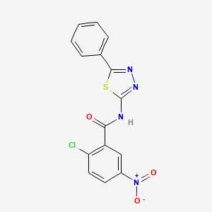 molecular formula C15H9ClN4O3S B2988349 2-chloro-5-nitro-N-(5-phenyl-1,3,4-thiadiazol-2-yl)benzamide CAS No. 372094-85-4