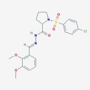 molecular formula C20H22ClN3O5S B298835 1-[(4-chlorophenyl)sulfonyl]-N'-(2,3-dimethoxybenzylidene)-2-pyrrolidinecarbohydrazide 