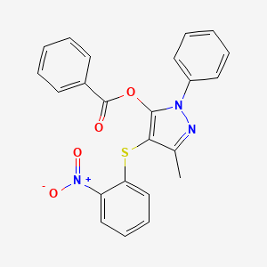 3-methyl-4-((2-nitrophenyl)thio)-1-phenyl-1H-pyrazol-5-yl benzoate
