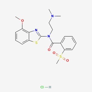 molecular formula C20H24ClN3O4S2 B2988360 N-(2-(dimethylamino)ethyl)-N-(4-methoxybenzo[d]thiazol-2-yl)-2-(methylsulfonyl)benzamide hydrochloride CAS No. 1331129-35-1