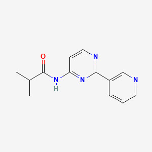 molecular formula C13H14N4O B2988366 2-methyl-N-[2-(3-pyridinyl)-4-pyrimidinyl]propanamide CAS No. 866143-36-4