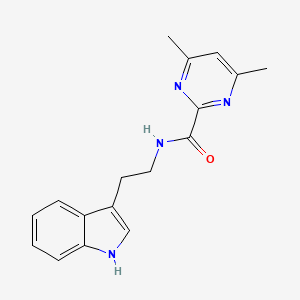 molecular formula C17H18N4O B2988371 N-[2-(1H-Indol-3-yl)ethyl]-4,6-dimethylpyrimidine-2-carboxamide CAS No. 2415598-87-5