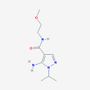 molecular formula C10H18N4O2 B2988373 5-Amino-1-isopropyl-N-(2-methoxyethyl)-1H-pyrazole-4-carboxamide CAS No. 1860708-57-1