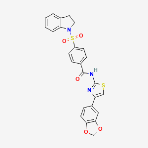 N-(4-(benzo[d][1,3]dioxol-5-yl)thiazol-2-yl)-4-(indolin-1-ylsulfonyl)benzamide