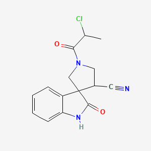 1'-(2-Chloropropanoyl)-2-oxospiro[1H-indole-3,4'-pyrrolidine]-3'-carbonitrile