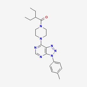 molecular formula C21H27N7O B2988384 2-ethyl-1-(4-(3-(p-tolyl)-3H-[1,2,3]triazolo[4,5-d]pyrimidin-7-yl)piperazin-1-yl)butan-1-one CAS No. 920407-26-7