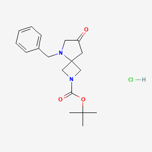 molecular formula C18H25ClN2O3 B2988387 叔丁基 5-苄基-7-氧代-2,5-二氮杂螺[3.4]辛烷-2-羧酸酯；盐酸盐 CAS No. 2247105-55-9