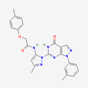 N-(3-methyl-1-(4-oxo-1-(m-tolyl)-4,5-dihydro-1H-pyrazolo[3,4-d]pyrimidin-6-yl)-1H-pyrazol-5-yl)-2-(p-tolyloxy)acetamide