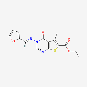 ethyl 3-[(E)-furan-2-ylmethylideneamino]-5-methyl-4-oxothieno[2,3-d]pyrimidine-6-carboxylate