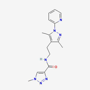 molecular formula C16H19N7O B2988398 N-(2-(3,5-二甲基-1-(吡啶-2-基)-1H-吡唑-4-基)乙基)-1-甲基-1H-1,2,3-三唑-4-甲酰胺 CAS No. 2034487-40-4