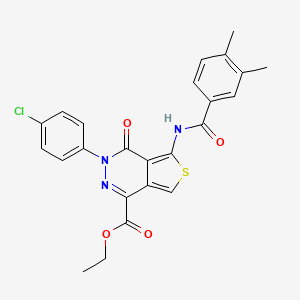 molecular formula C24H20ClN3O4S B2988403 Ethyl 3-(4-chlorophenyl)-5-[(3,4-dimethylbenzoyl)amino]-4-oxothieno[3,4-d]pyridazine-1-carboxylate CAS No. 851950-25-9