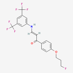 molecular formula C20H16F7NO2 B2988417 (E)-3-[3,5-bis(trifluoromethyl)anilino]-1-[4-(3-fluoropropoxy)phenyl]-2-propen-1-one CAS No. 477889-15-9