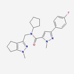 N-cyclopentyl-3-(4-fluorophenyl)-1-methyl-N-((1-methyl-1,4,5,6-tetrahydrocyclopenta[c]pyrazol-3-yl)methyl)-1H-pyrazole-5-carboxamide