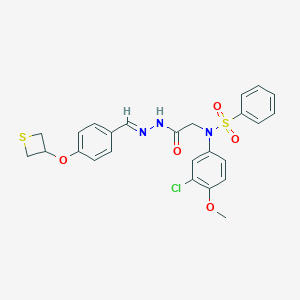 N-(3-chloro-4-methoxyphenyl)-N-(2-oxo-2-{2-[4-(3-thietanyloxy)benzylidene]hydrazino}ethyl)benzenesulfonamide