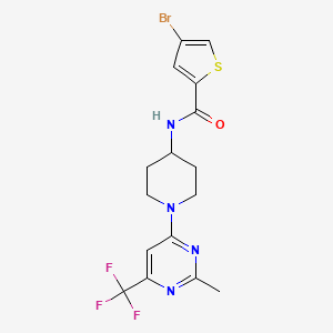 molecular formula C16H16BrF3N4OS B2988421 4-bromo-N-(1-(2-methyl-6-(trifluoromethyl)pyrimidin-4-yl)piperidin-4-yl)thiophene-2-carboxamide CAS No. 2034406-87-4