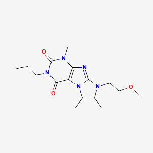 molecular formula C16H23N5O3 B2988423 6-(2-甲氧基乙基)-4,7,8-三甲基-2-丙基嘌呤[7,8-a]咪唑-1,3-二酮 CAS No. 876676-06-1