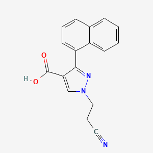 molecular formula C17H13N3O2 B2988424 1-(2-cyanoethyl)-3-(naphthalen-1-yl)-1H-pyrazole-4-carboxylic acid CAS No. 957369-89-0