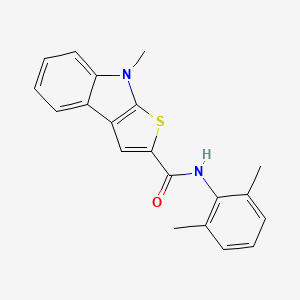molecular formula C20H18N2OS B2988430 N-(2,6-二甲基苯基)-8-甲基-8H-噻吩[2,3-b]吲哚-2-甲酰胺 CAS No. 860610-98-6
