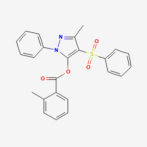 3-methyl-1-phenyl-4-(phenylsulfonyl)-1H-pyrazol-5-yl 2-methylbenzoate