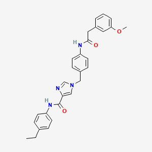 molecular formula C28H28N4O3 B2988432 N-(4-乙基苯基)-1-(4-(2-(3-甲氧基苯基)乙酰氨基)苄基)-1H-咪唑-4-甲酸胺 CAS No. 1251558-46-9