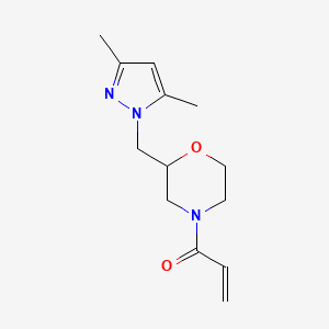1-[2-[(3,5-Dimethylpyrazol-1-yl)methyl]morpholin-4-yl]prop-2-en-1-one