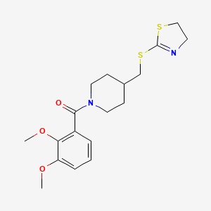 (4-(((4,5-Dihydrothiazol-2-yl)thio)methyl)piperidin-1-yl)(2,3-dimethoxyphenyl)methanone