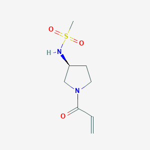 molecular formula C8H14N2O3S B2988447 N-[(3S)-1-Prop-2-enoylpyrrolidin-3-yl]methanesulfonamide CAS No. 2361608-50-4