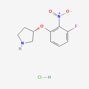 molecular formula C10H12ClFN2O3 B2988456 (S)-3-(3-Fluoro-2-nitrophenoxy)pyrrolidine hydrochloride CAS No. 1286208-06-7