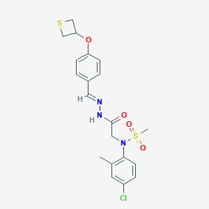 molecular formula C20H22ClN3O4S2 B298847 N-(4-chloro-2-methylphenyl)-N-(2-oxo-2-{2-[4-(3-thietanyloxy)benzylidene]hydrazino}ethyl)methanesulfonamide 