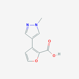 molecular formula C9H8N2O3 B2988478 3-(1-methyl-1H-pyrazol-4-yl)furan-2-carboxylic acid CAS No. 1934391-99-7