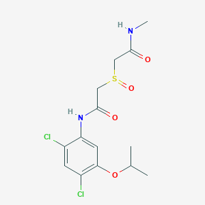 molecular formula C14H18Cl2N2O4S B2988480 2-{[2-(2,4-dichloro-5-isopropoxyanilino)-2-oxoethyl]sulfinyl}-N-methylacetamide CAS No. 341964-54-3
