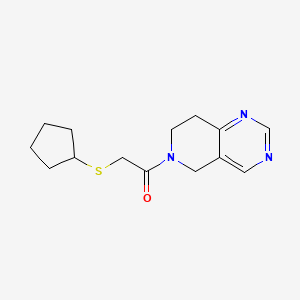 molecular formula C14H19N3OS B2988482 2-(cyclopentylthio)-1-(7,8-dihydropyrido[4,3-d]pyrimidin-6(5H)-yl)ethanone CAS No. 1797982-85-4