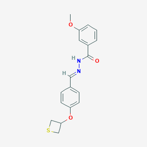 molecular formula C18H18N2O3S B298849 3-methoxy-N'-[4-(3-thietanyloxy)benzylidene]benzohydrazide 