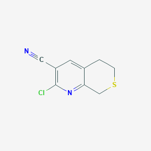 molecular formula C9H7ClN2S B2988498 2-氯-6,8-二氢-5H-噻吩并[3,4-b]吡啶-3-腈 CAS No. 1522071-68-6