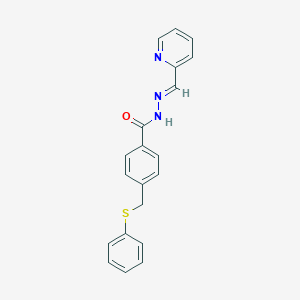 molecular formula C20H17N3OS B298850 4-[(phenylsulfanyl)methyl]-N'-(2-pyridinylmethylene)benzohydrazide 
