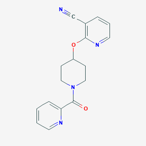 molecular formula C17H16N4O2 B2988500 2-((1-Picolinoylpiperidin-4-yl)oxy)nicotinonitrile CAS No. 1797603-18-9