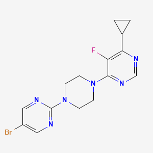 molecular formula C15H16BrFN6 B2988515 4-[4-(5-Bromopyrimidin-2-yl)piperazin-1-yl]-6-cyclopropyl-5-fluoropyrimidine CAS No. 2380099-00-1