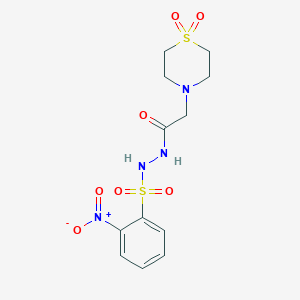 molecular formula C12H16N4O7S2 B2988518 N'-[2-(1,1-dioxo-1lambda~6~,4-thiazinan-4-yl)acetyl]-2-nitrobenzenesulfonohydrazide CAS No. 860610-55-5