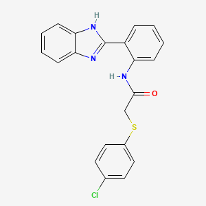 molecular formula C21H16ClN3OS B2988524 N-(2-(1H-benzo[d]imidazol-2-yl)phenyl)-2-((4-chlorophenyl)thio)acetamide CAS No. 896018-36-3