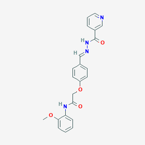 molecular formula C22H20N4O4 B298853 N-(2-methoxyphenyl)-2-{4-[2-(3-pyridinylcarbonyl)carbohydrazonoyl]phenoxy}acetamide 