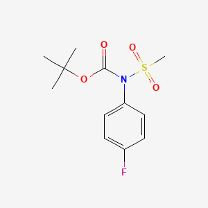 molecular formula C12H16FNO4S B2988530 叔丁基N-(4-氟苯基)-N-(甲磺酰基)氨基甲酸酯 CAS No. 339105-41-8