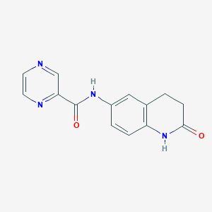molecular formula C14H12N4O2 B2988537 N-(2-oxo-1,2,3,4-tetrahydroquinolin-6-yl)pyrazine-2-carboxamide CAS No. 1181882-71-2