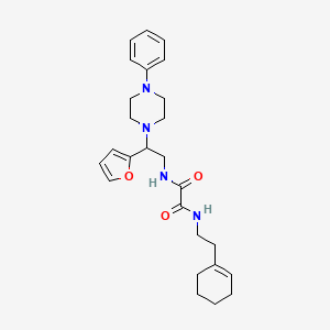 molecular formula C26H34N4O3 B2988538 N1-(2-(cyclohex-1-en-1-yl)ethyl)-N2-(2-(furan-2-yl)-2-(4-phenylpiperazin-1-yl)ethyl)oxalamide CAS No. 877631-60-2